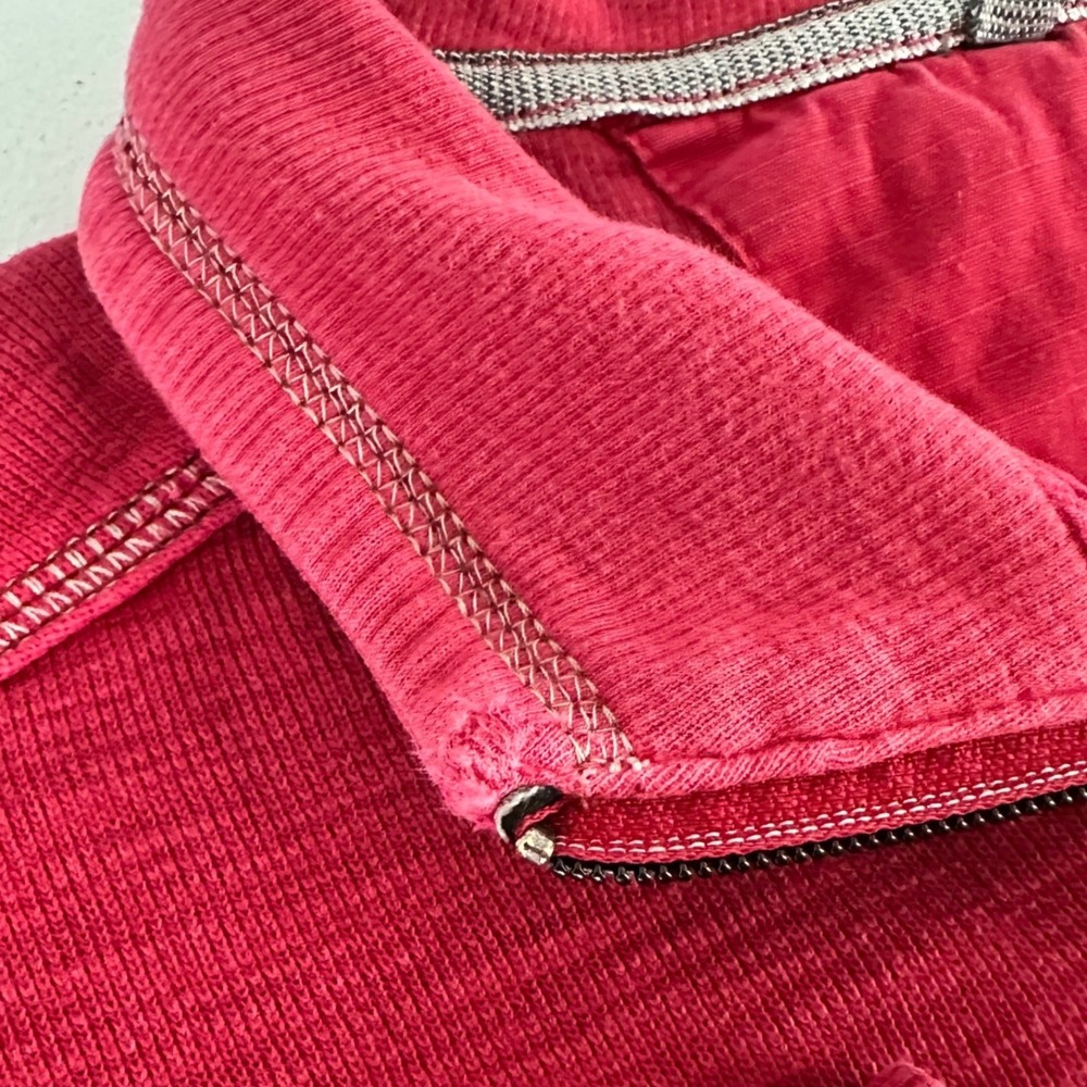 Tommy Bahama Mens Sz Medium Red Quarter Zip Pullover Sweater‎ Pima Cotton Tencel - Picture 9 of 16